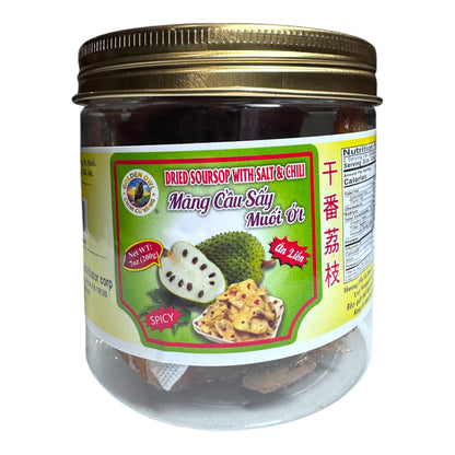Dried Soursop with Salt & Chili/Mang Cau Say Deo Muoi Ot - 7 oz (200g)