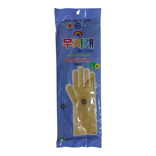 Rainbow Combi Rubber Gloves/Gang Tay Cao Su - Size L
