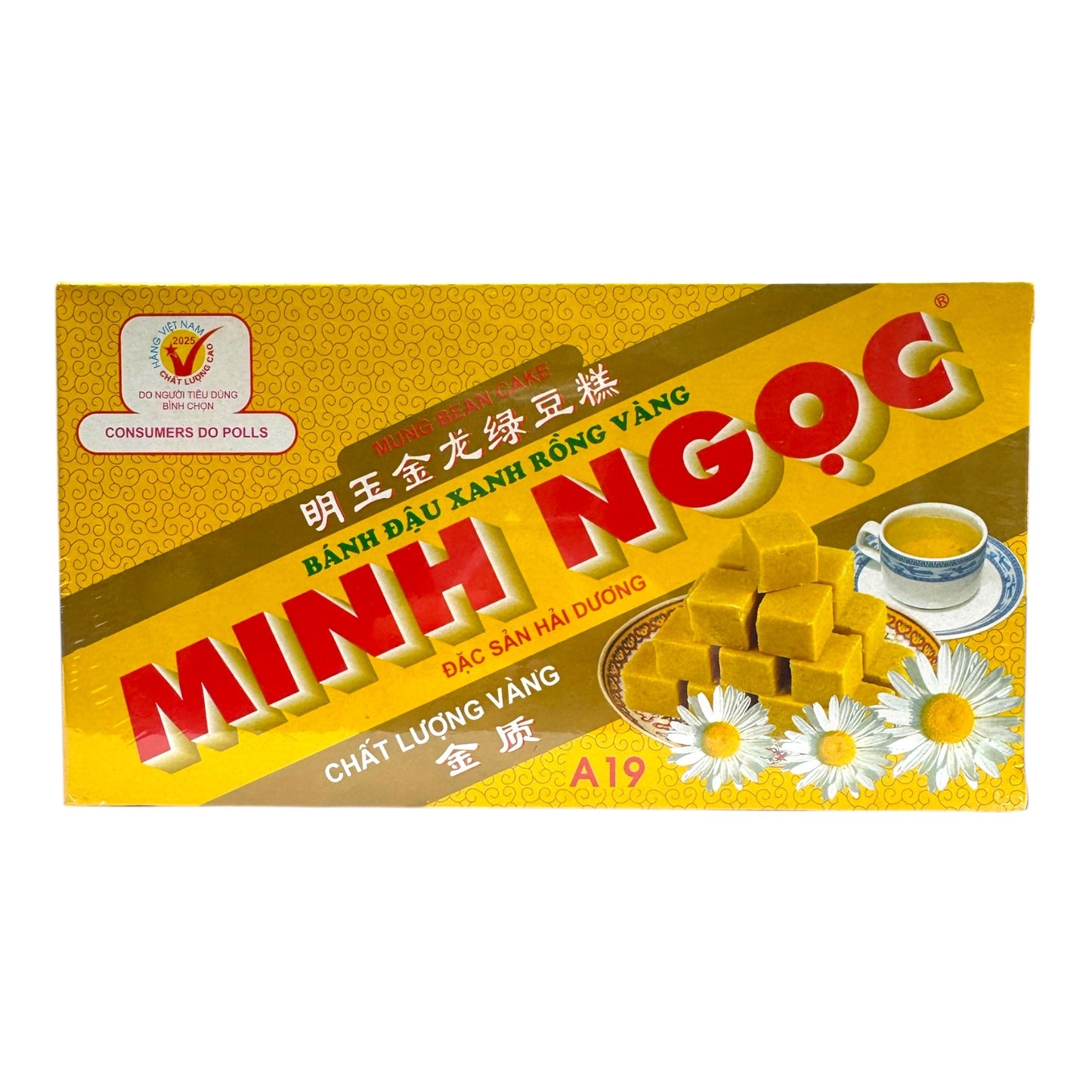 Minh Ngoc Golden Dragon Mung Bean Cake/ Banh Dau Xanh Rong Vang (200g) - Pack of 6 1 each