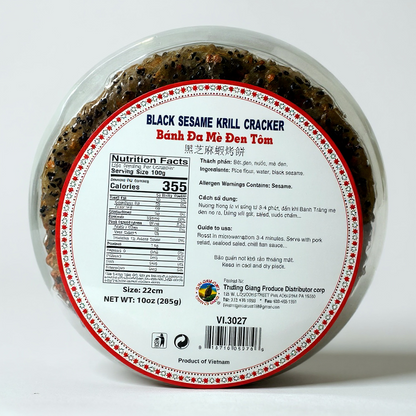 Black Sesame Krill Cracker | Banh Da Me Den Tom – 10 OZ (285g)