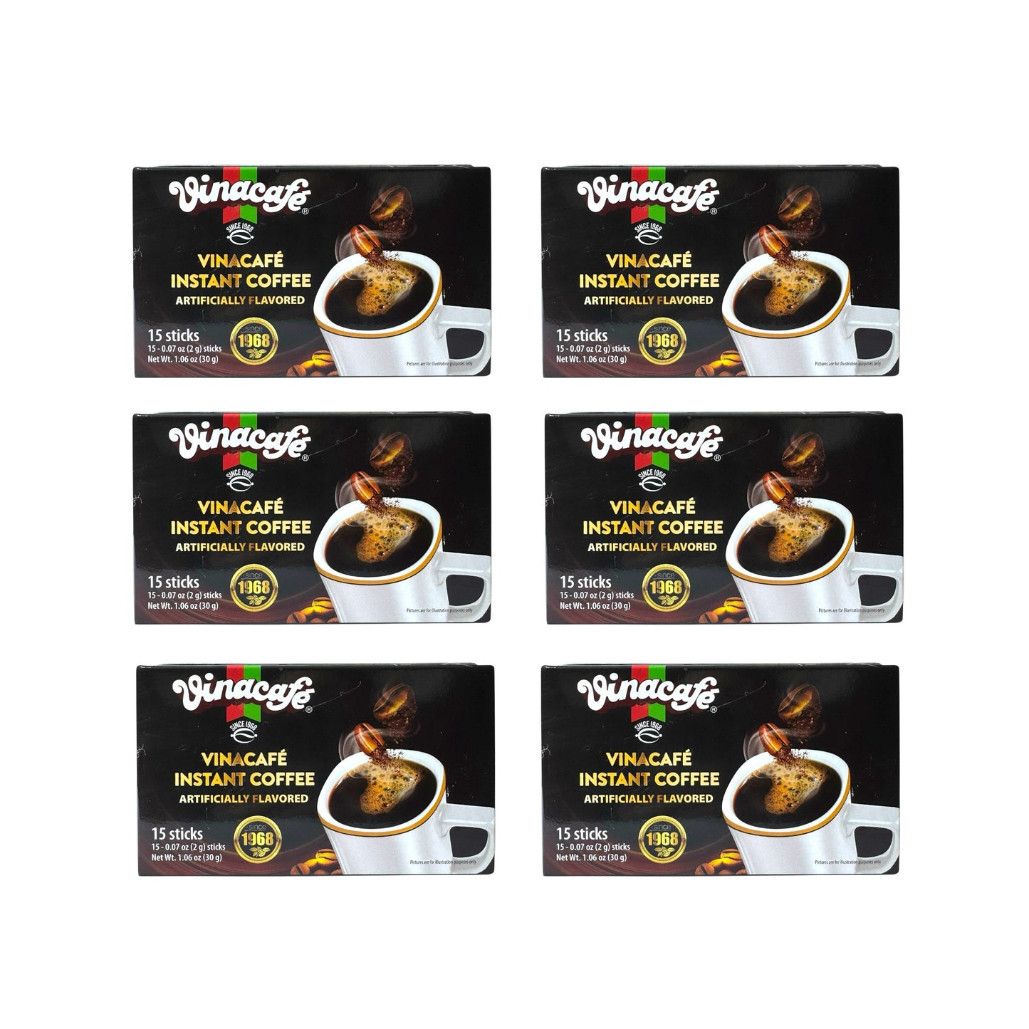 Vinacafé Instant Coffee – Combo 6 Boxes (90 Sticks x 30g) [BB DEC 07 2025]