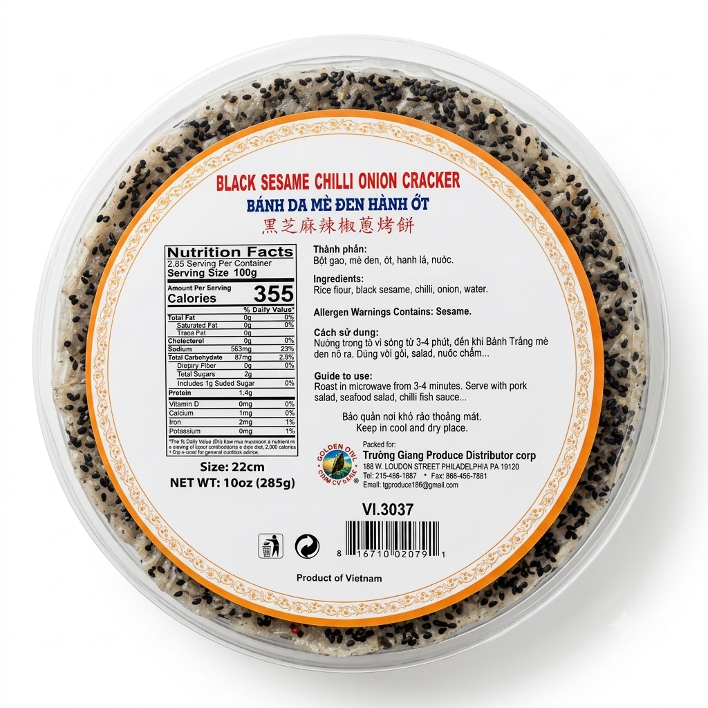 [GO] Black Sesame Chilli Onion Cracker/Banh Da Me Den Hanh Ot