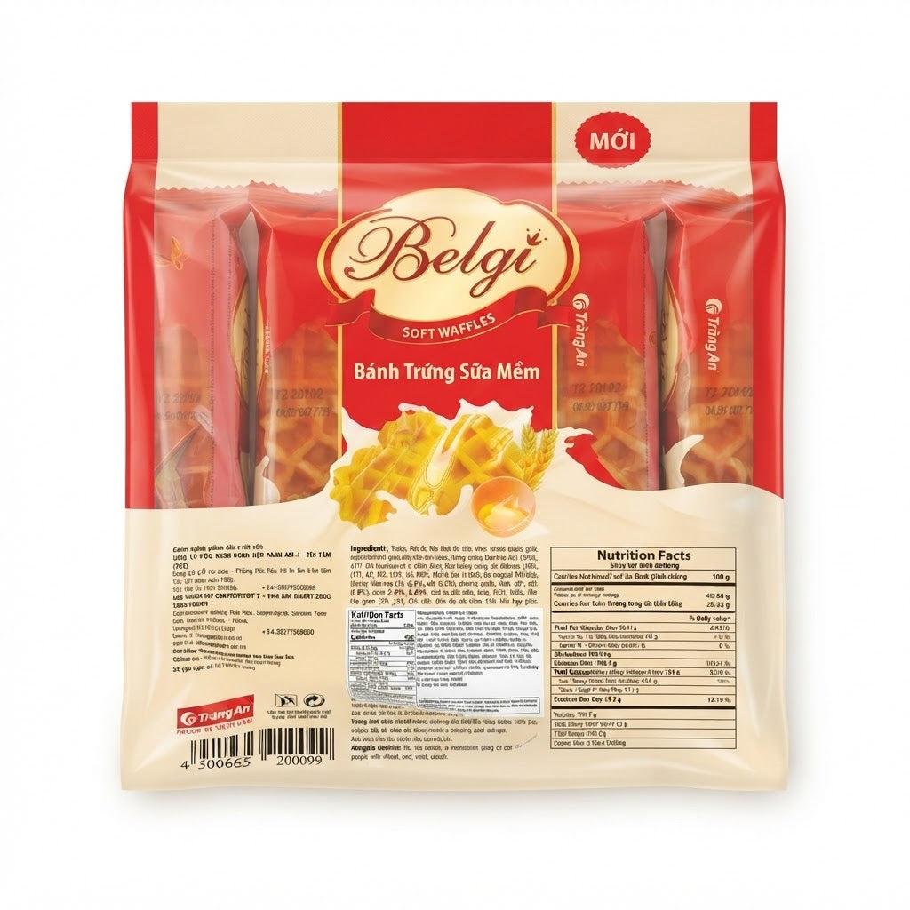 [Belgi] Soft Waffles/Banh Trung Sua Mem – 230g (10 packs x 23g)