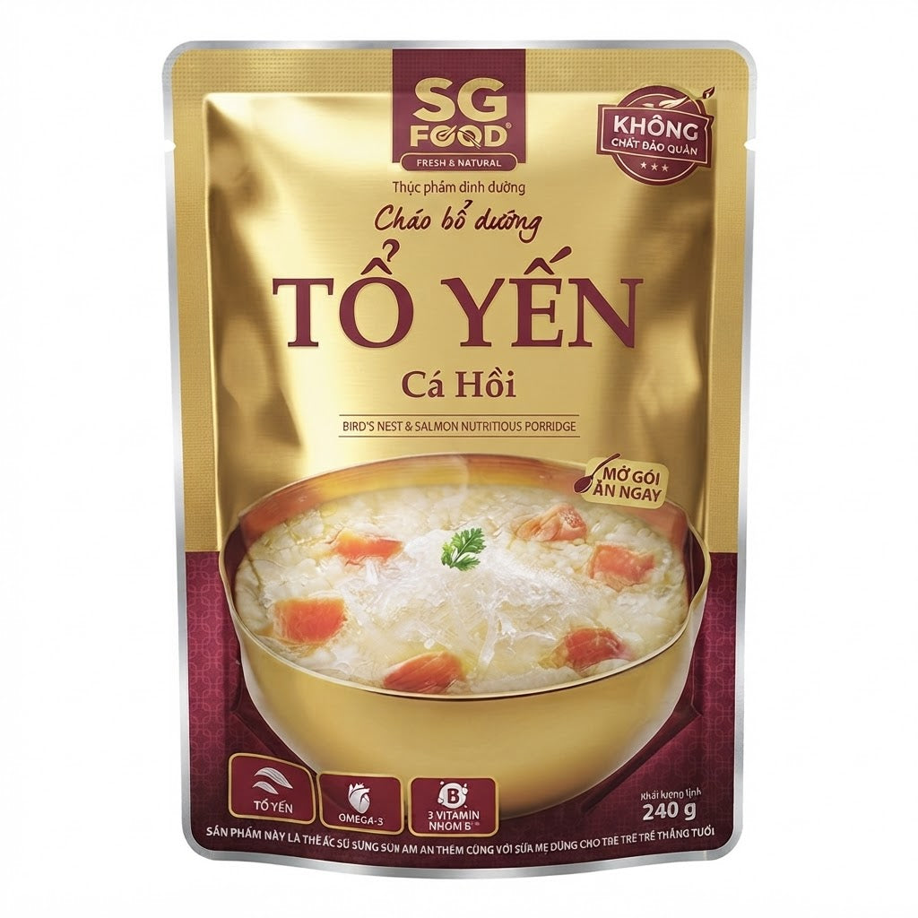 SG Food Bird's Nest & Salmon Nutritious Porridge/Chao To Yen Ca Hoi – 240g