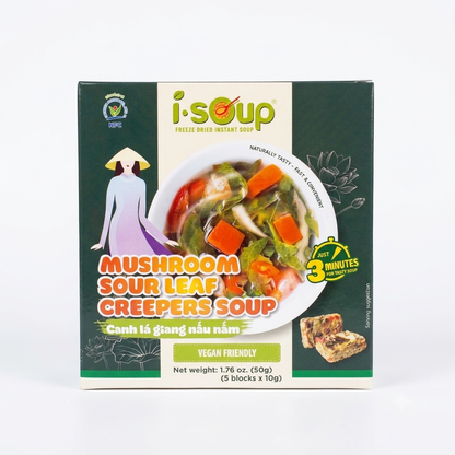 [i-Soup] Freeze Dried Instant Mushroom Sour Leaf Creepers Soup/Canh La Giang Nau Nam - 50g