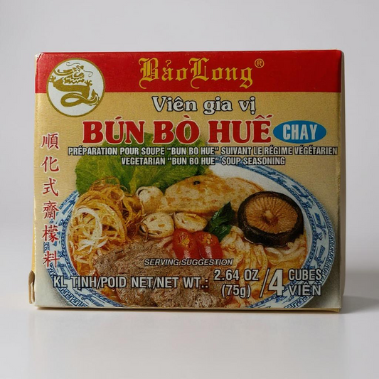 Bao Long Vegetarian "Bun Bo Hue" Soup Seasoning - Gia vi Bun Bo Hue chay– 2.64 oz (75g)/4 Cubes