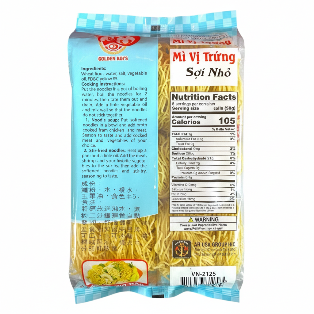 Egg Noodles (S) / Mi Trung Soi Nho 14 OZ (400g)