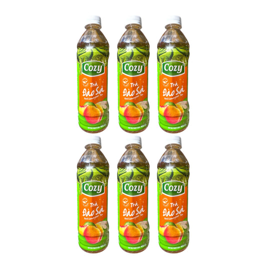 [Cozy] Peach Lemongrass Tea/Tra Dao Sa - Pack of 6 (6x455ml)