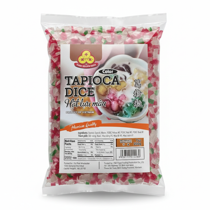Color Tapioca Dice/Hot Luu Mau - 7 oz (200 g)
