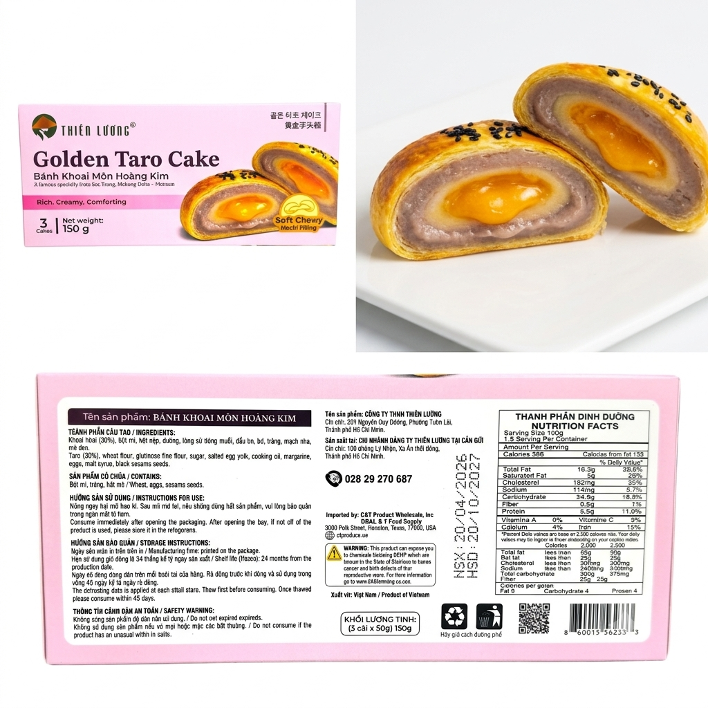 Thien Luong Golden Taro Cake Mochi