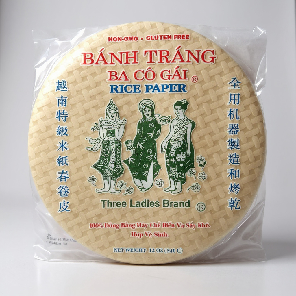 Three Ladies Brand Rice Paper | Banh Trang Ba Co Gai size 25cm (340g)