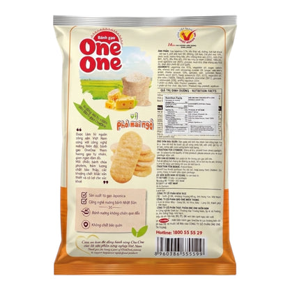 One One Cheese Corn Rice Cracker/Banh Gao Vi Pho Mai - 118g (22 packs)