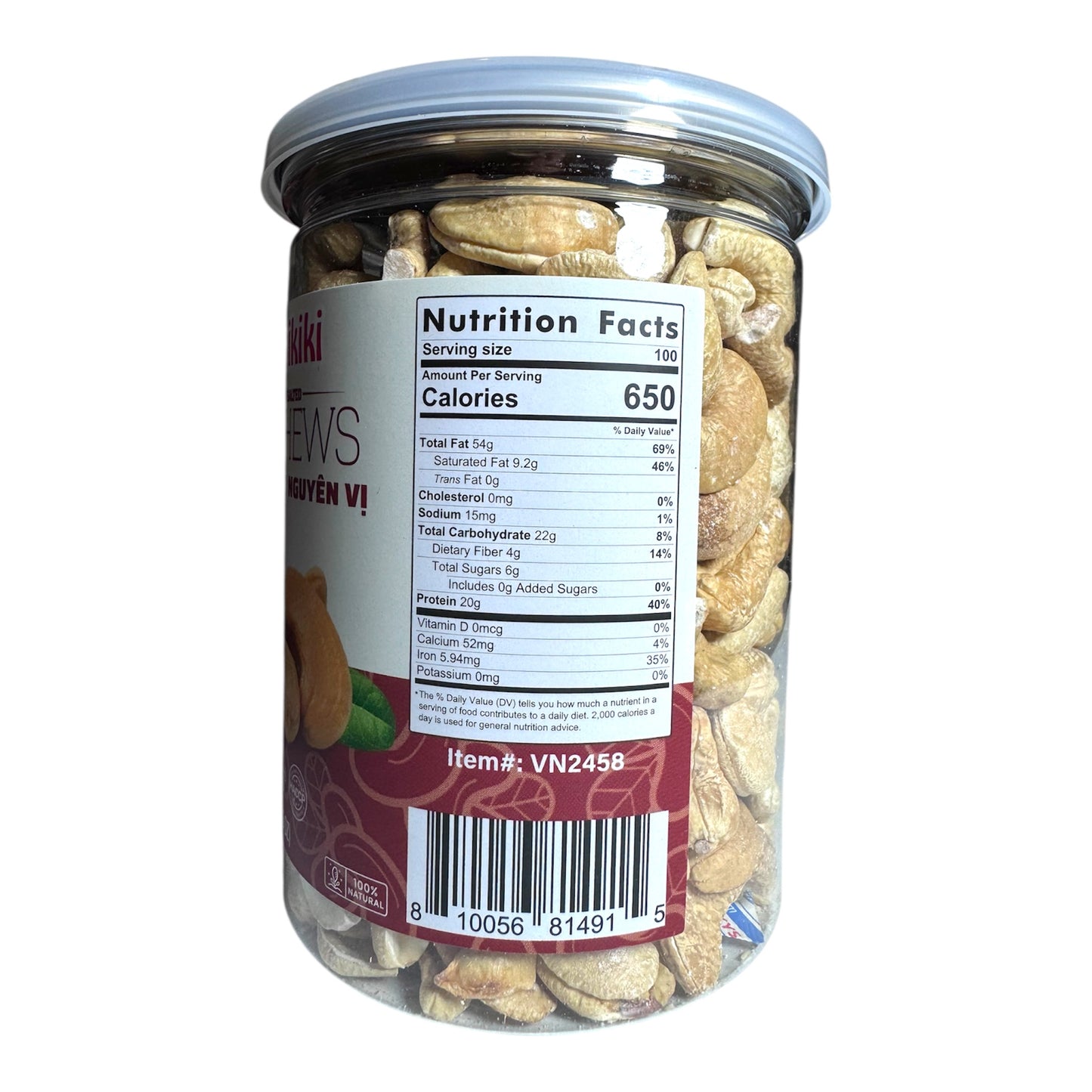 Waikiki Unsalted Cashews/Hat Dieu Nguyen Vi - 10.5 oz (300g)
