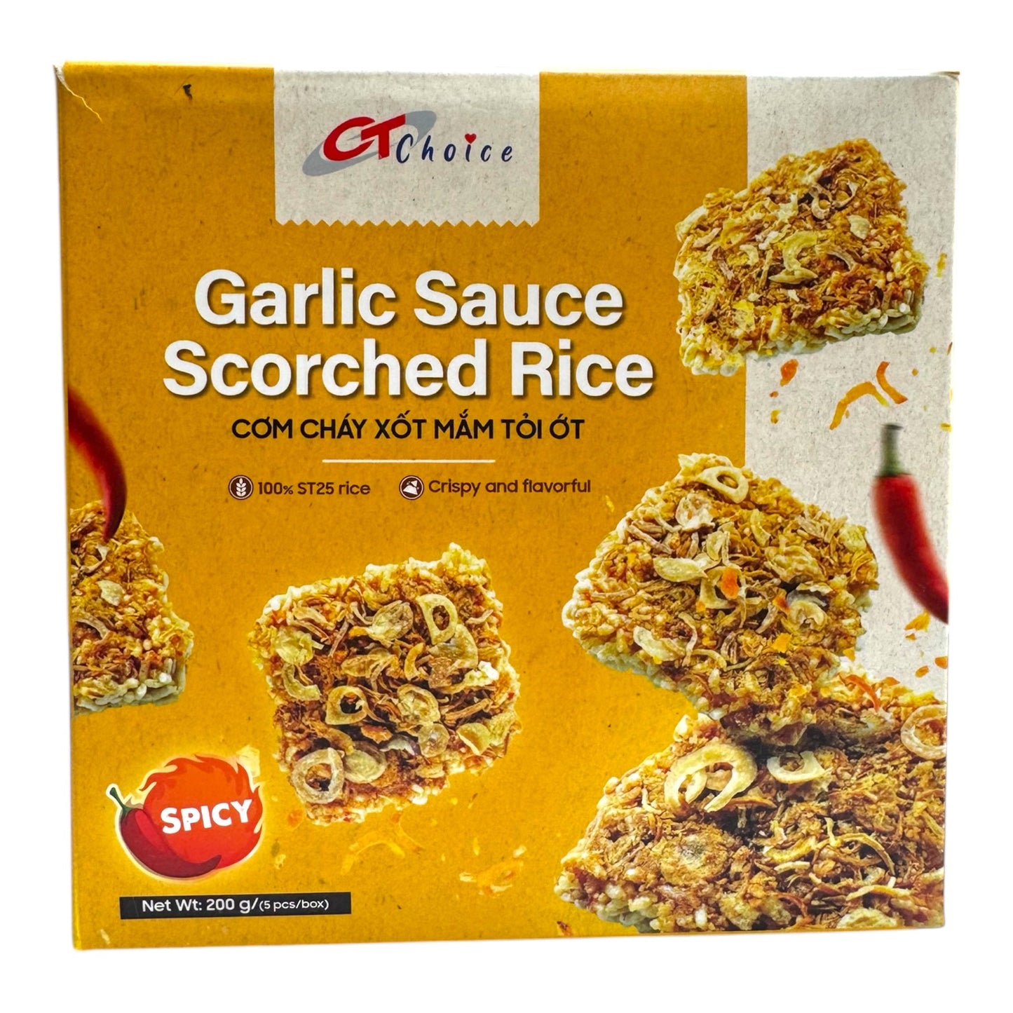 Garlic Sauce Scorched Rice/Com Chay Sot Mam Toi Ot – 7.05 oz (200 g)- Pack of 3 1 each