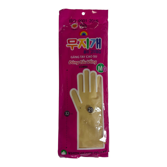Rainbow Combi Rubber Gloves/Gang Tay Cao Su - Size M