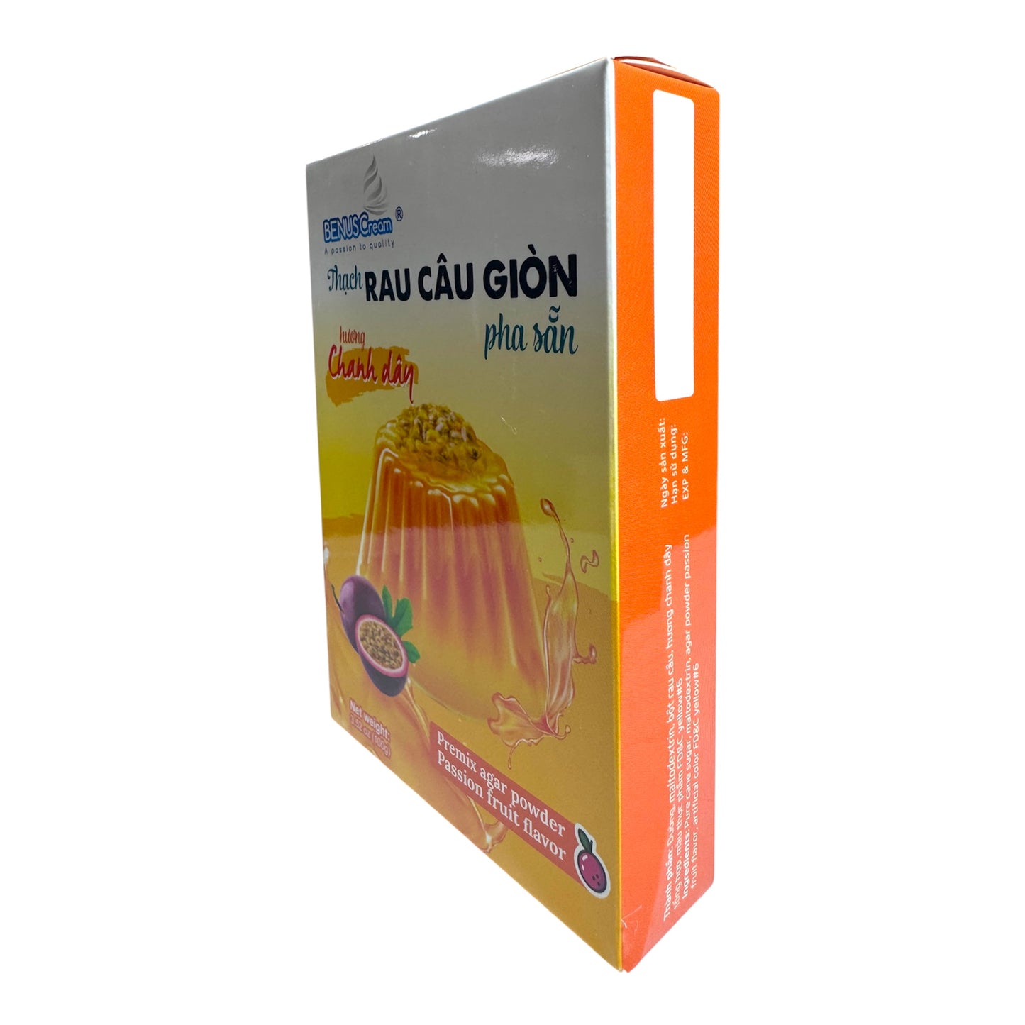 BenusCream-Passion Fruit Premix Agar Powder/Thach Rau Cau Gion Pha San (Huong Chanh Day)-3.52 Oz (100g)