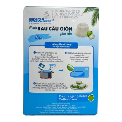 BenusCream-Coconut Premix Agar Powder/Thach Rau Cau Pha San (Huong Dua)-3.52 Oz (100g)