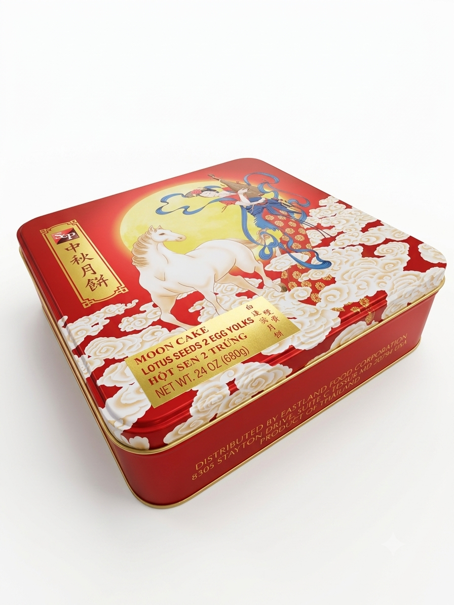 S&P Moon Cake Lotus Seeds 2 Egg Yolks/Banh Trung Thu Hat Sen 2 Trung