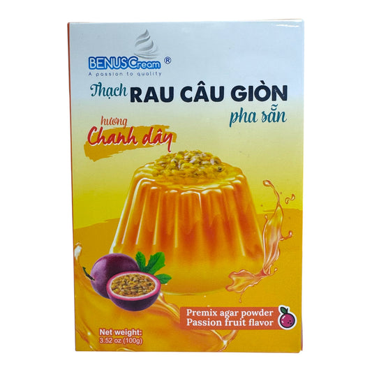 BenusCream-Passion Fruit Premix Agar Powder/Thach Rau Cau Gion Pha San (Huong Chanh Day)-3.52 Oz (100g)