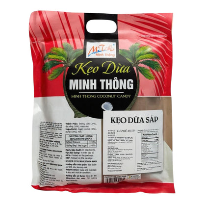 Minh Thong Salted Coffee Wax Coconut Candy | Keo Dua Sap Cafe Muoi (500g)