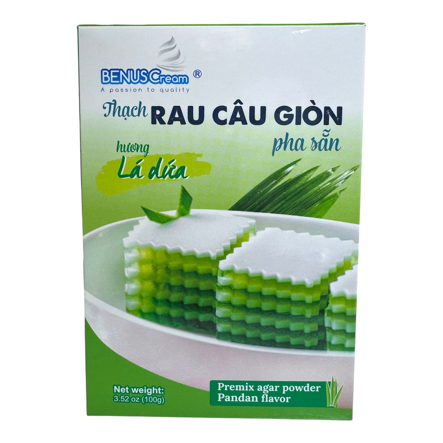 BenusCream-Pandan Premix Agar Powder/Thach Rau Cau Gion Pha San (Huong La Dua)
