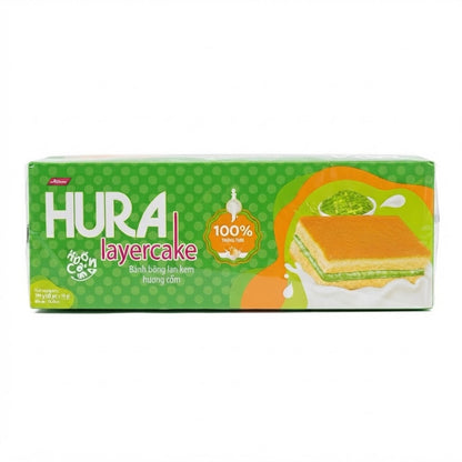 Hura Layercake Pandan Flavor/Banh Bong Lan Kem – 10.58 oz (300g)