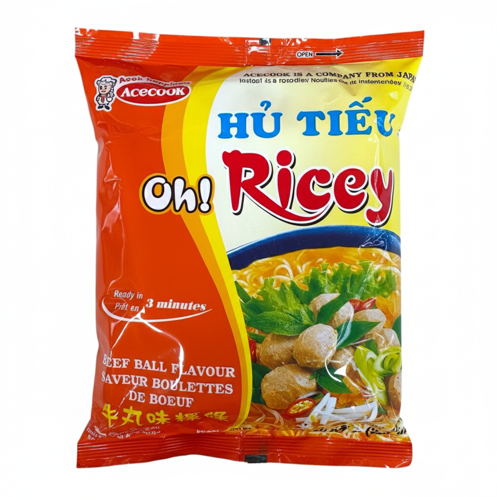 [Oh! Ricey] Beef Ball Flavor Instant Rice Noodles/Hu Tieu Bo Vien 70g
