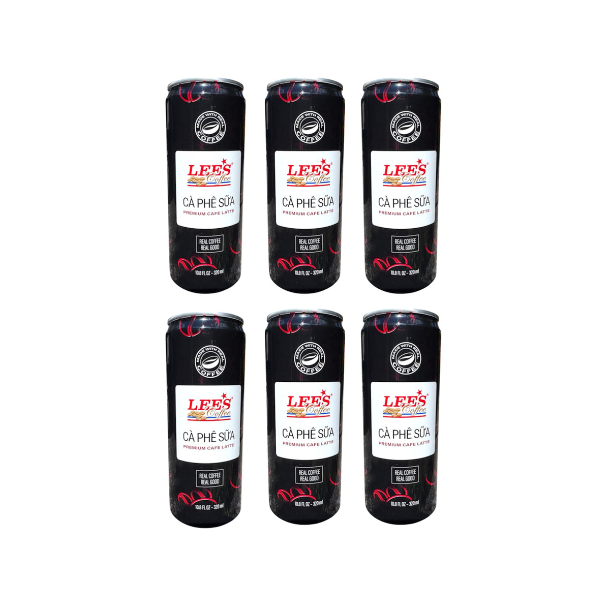 Lees's Coffee Ca Phe Sua Premium Cafe Latte - Pack of 6 (320ml x 6 can)