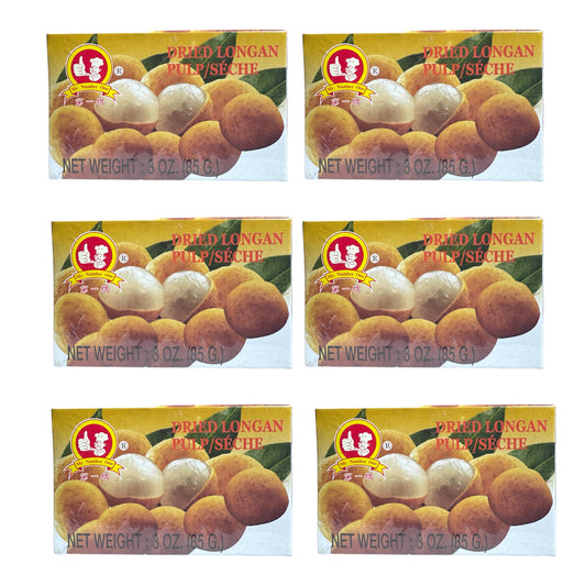 Dried Longan Pulp | Long Nhan Nhuc Say Kho - Combo 6 packs x 85g