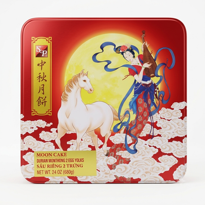 S&P Moon Cake Durian Monthong 2 Egg Yolks/Banh Trung Thu Sau Rieng 2 Trung