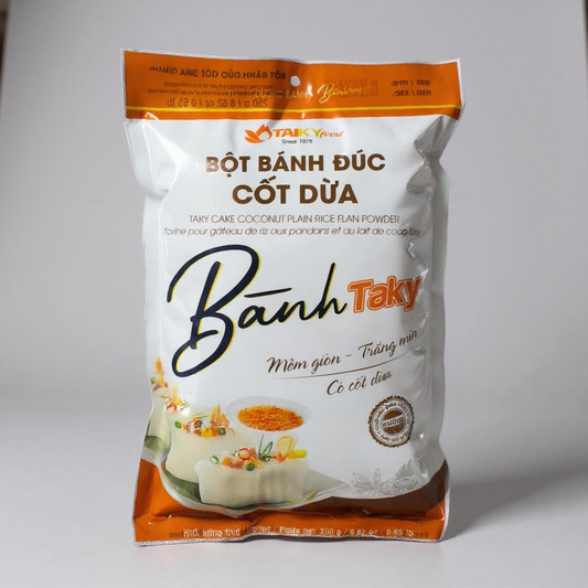 TaKy Cake Coconut Plain Rice Flan Powder (Bot Banh Duc Cot Dua) – 8.82 oz (250g)
