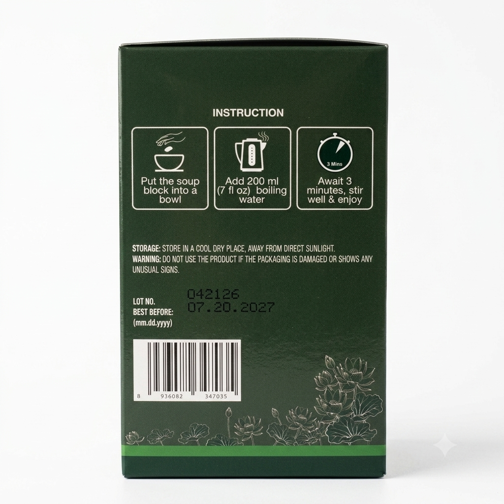 [i-Soup] Freeze Dried Instant Katuk Soup with Shrimp/Canh Rau Ngot Tom - 40g