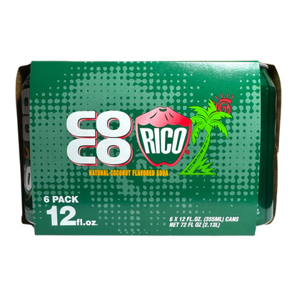 COCO RICO Natural Coconut Flavored Soda/Nuoc Ngot Huong Dua Tu Nhien - Pack of 6