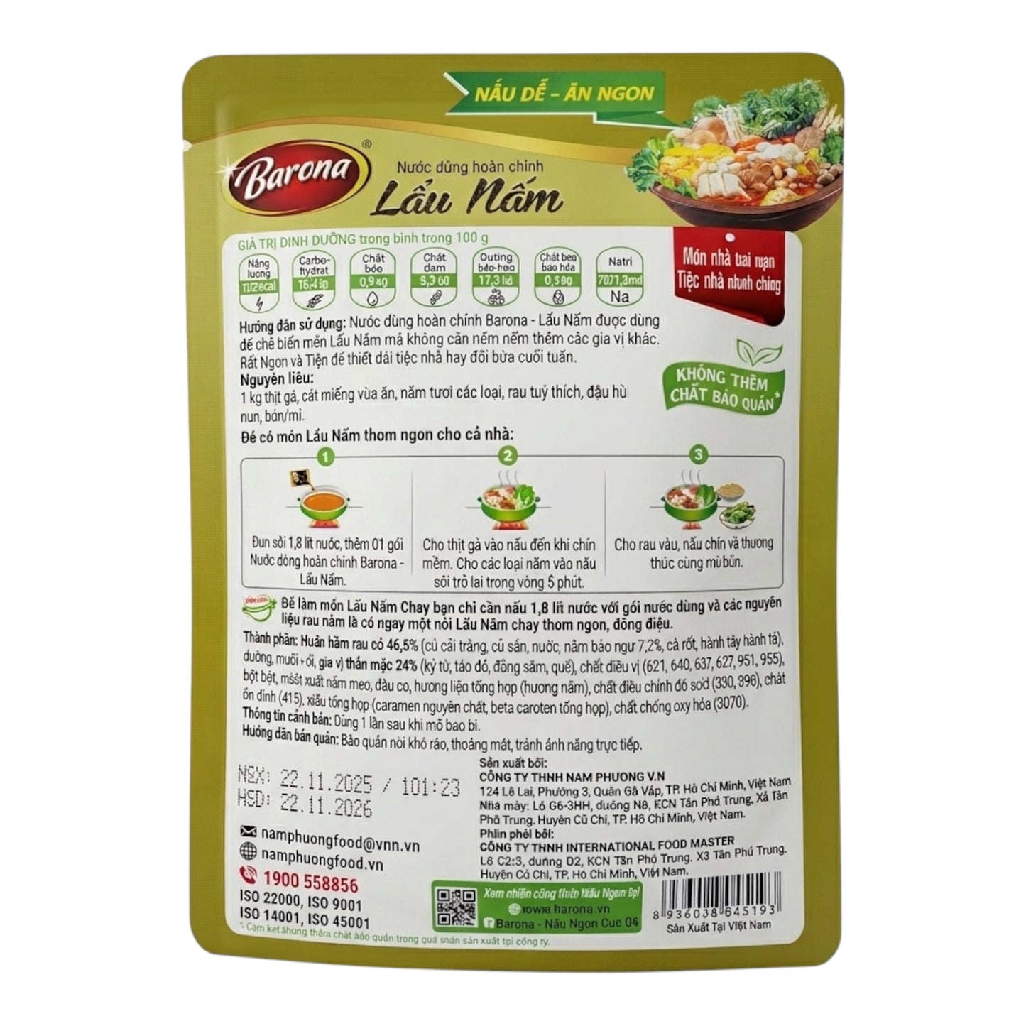[Barona] Mushroom Hot Pot/Nuoc Dung Lau Nam