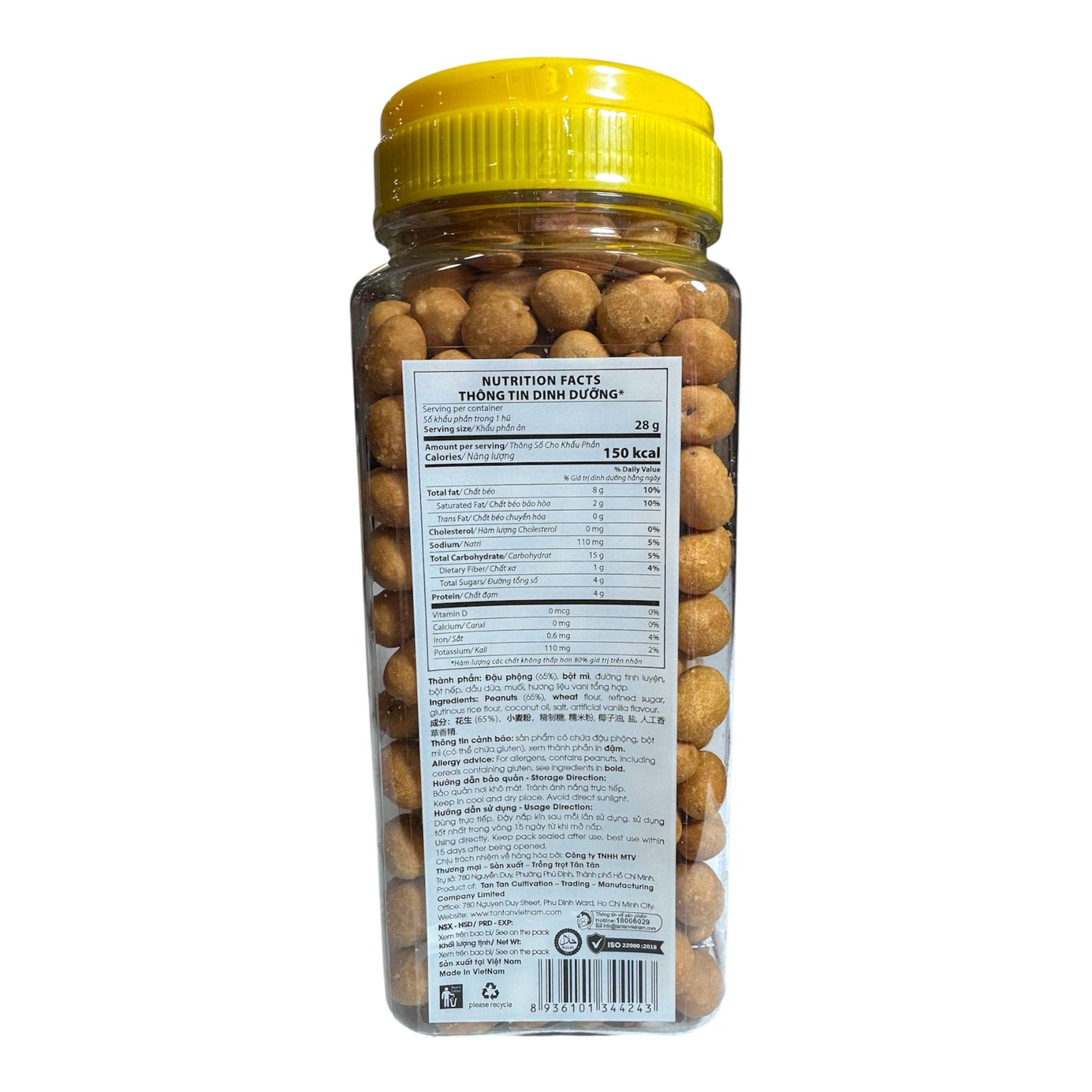 Tan Tan Roasted Peanuts/Dau Phong Da Ca - 200g