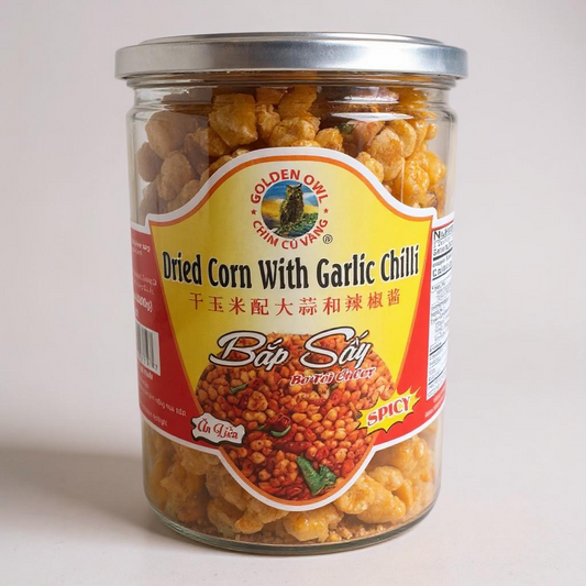 Dried Corn With Garlic Chilli/Bap Say Bo Toi Ot Cay - Spicy & Crunchy Snack (7.oz/200g)