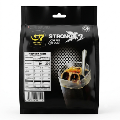 G7 Strong X2 Instant Coffee & Sugar/Ca Phe Den Hoa Tan