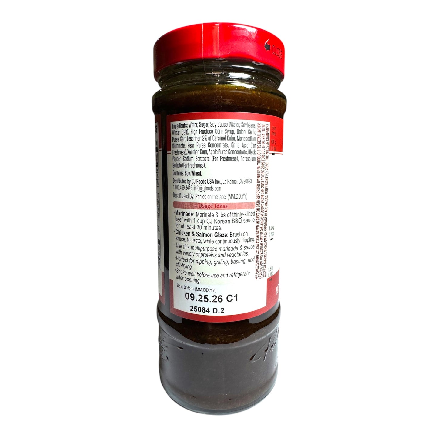CJ Foods-Korean BBQ Original Sauce - Bulgogi-Style Marinade/Sot BBQ Han Quoc Uop Thit Bo 1.1lb (500g)
