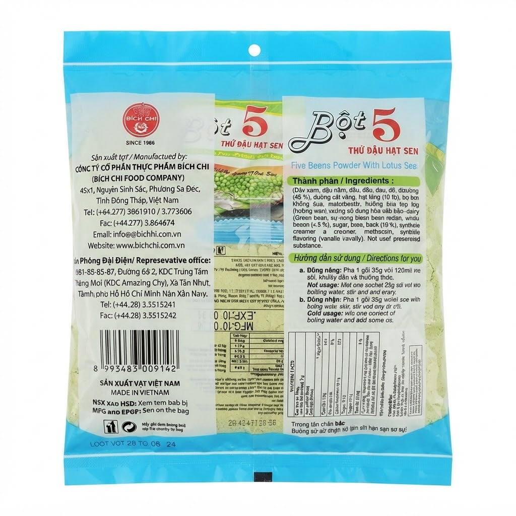 [Bich-Chi]Five Beans Powder With Lotus Seed/Bot 5 Thu Dau Hat Sen – 350g
