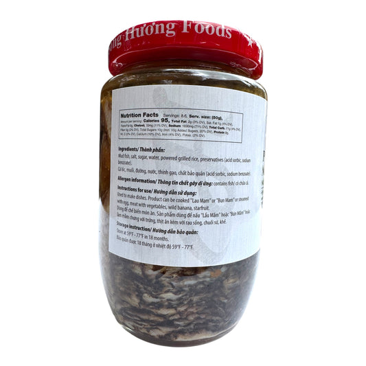 Song Huong Foods Preserved Mud Fish (Whole Piece)/Mam Ca Loc Nguyen Mieng - 430g