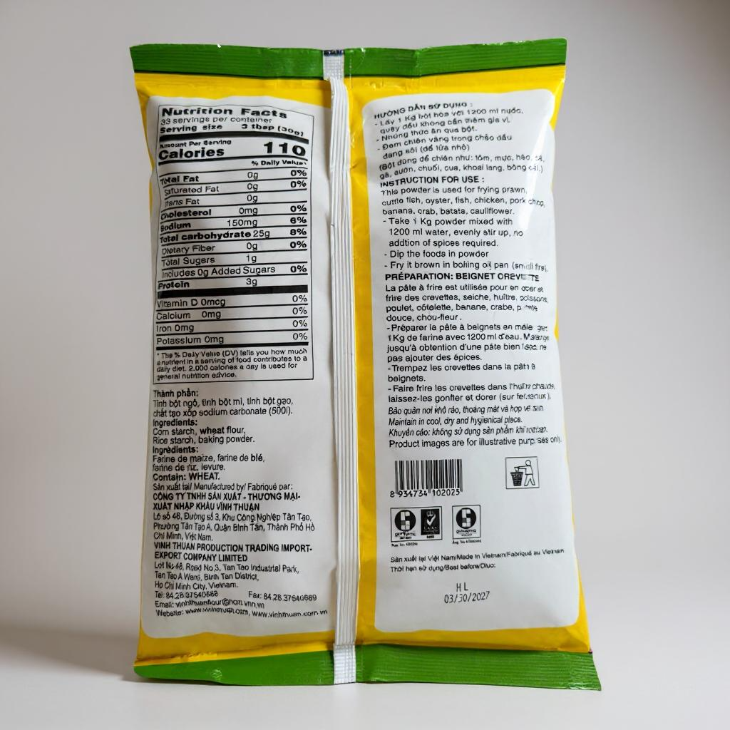 Vinh Thuan Crisp Fried Powder Mix / Bot Chien Gion (Large Bag 35.3 oz / 1Kg)