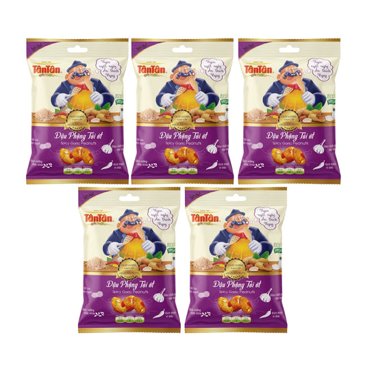 [Tan Tan] Spicy Garlic Peanuts - Dau Phong Toi Ot - Combo 5 packs