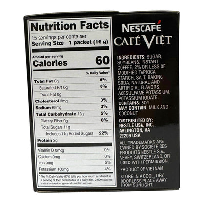 Nescafe Cafe Viet Black Iced Coffee - 15 packets x 16g