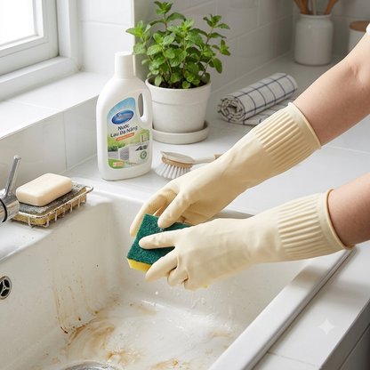Rainbow Combi Rubber Gloves - Size L