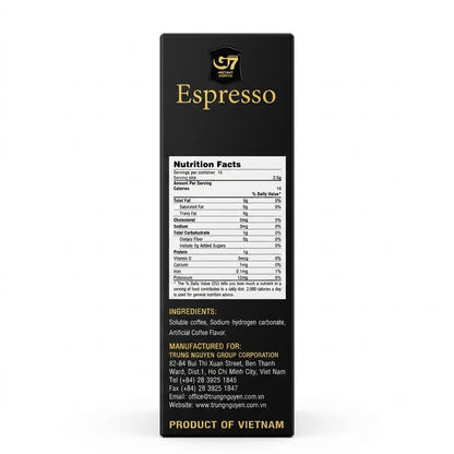 G7 Instant Coffee Espresso/Ca Phe Hoa Tan Espresso (1.3 oz)