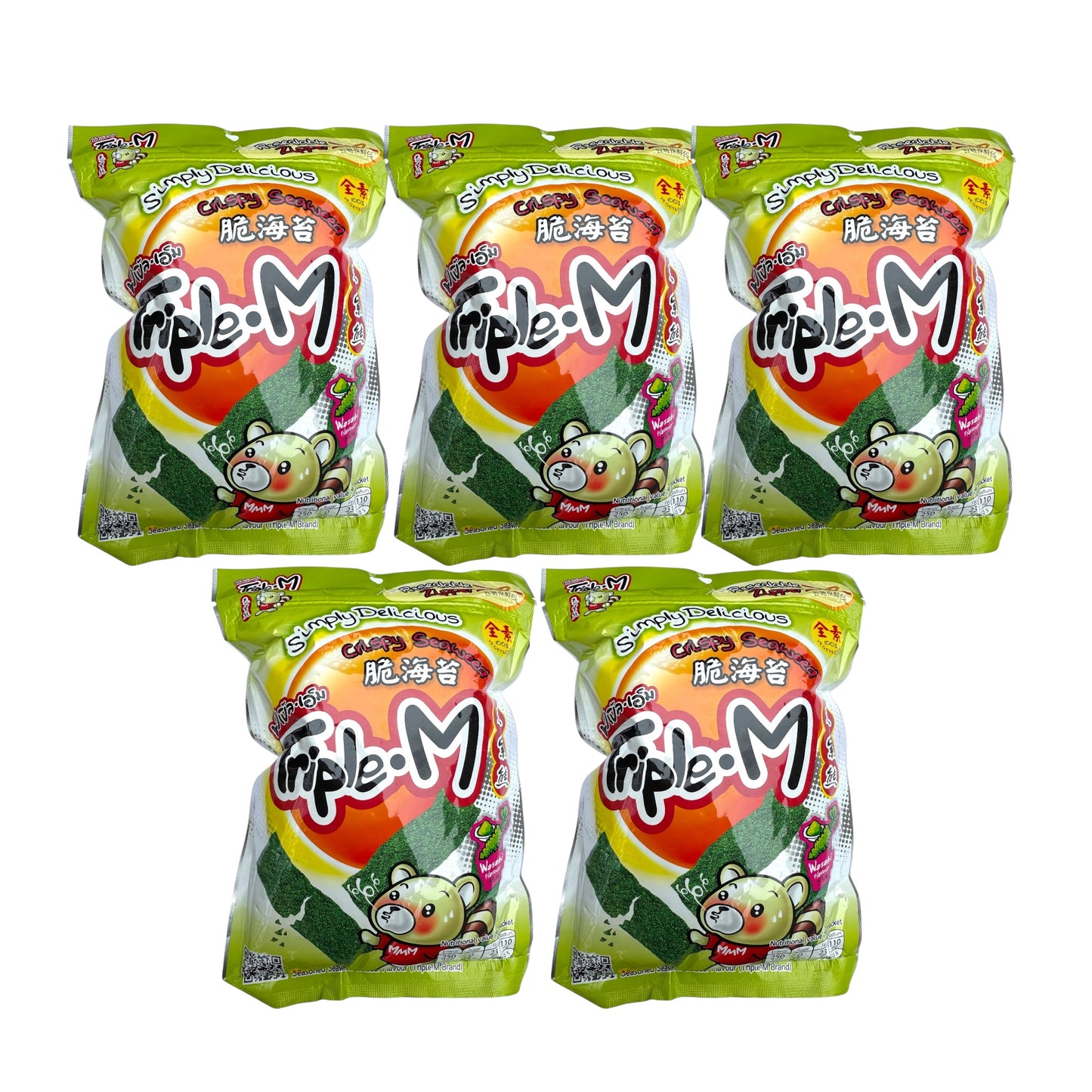 Triple M Crispy Seaweed (Wasabi Flavor) COMBO 5 bags x 35g