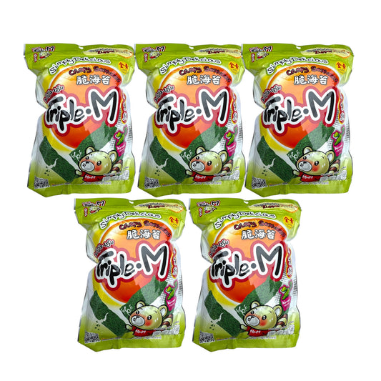 Triple M Crispy Seaweed (Wasabi Flavor) COMBO 5 bags x 35g