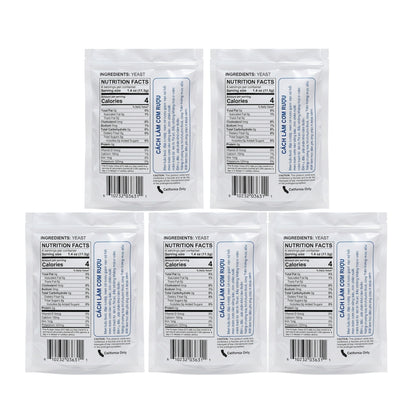 Dried Yeast (For Fermented Sticky Rice)/Men Ruou (Lam Com Ruou)-Pack of 5 (12pcs/bag)