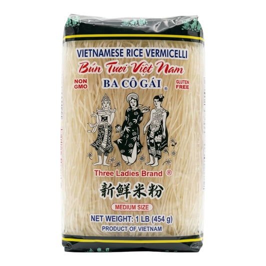 [Three Ladies] Vietnamese Rice Vermicelli/Bun Tuoi – 1 lb