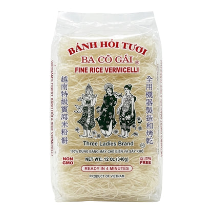 [Three Ladies] Fine Rice Vermicelli/Banh Hoi Tuoi – 12 oz